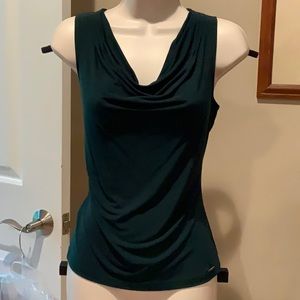 Lovely Forest Green Cowl Neck Top
